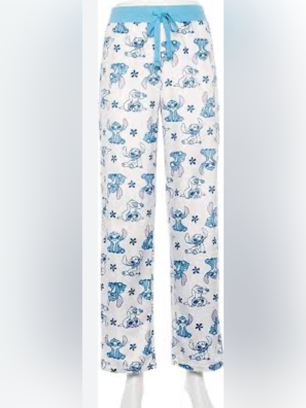 Disney White and Light Blue Character Print adult Pajama Pants